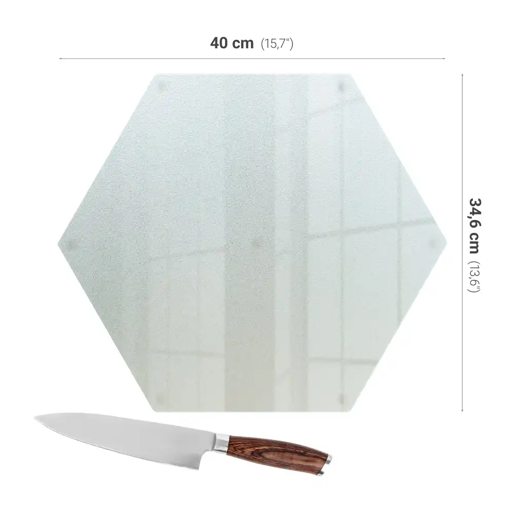 Tocător de bucătărie hexagonal semitransparent