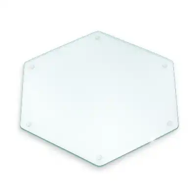 Tocător din sticlă hexagonal transparent
