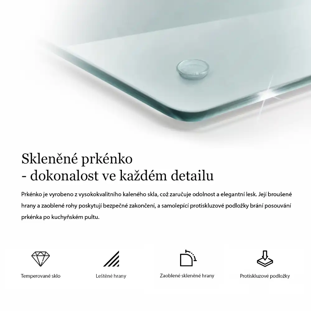 Tocător din sticlă hexagonal transparent