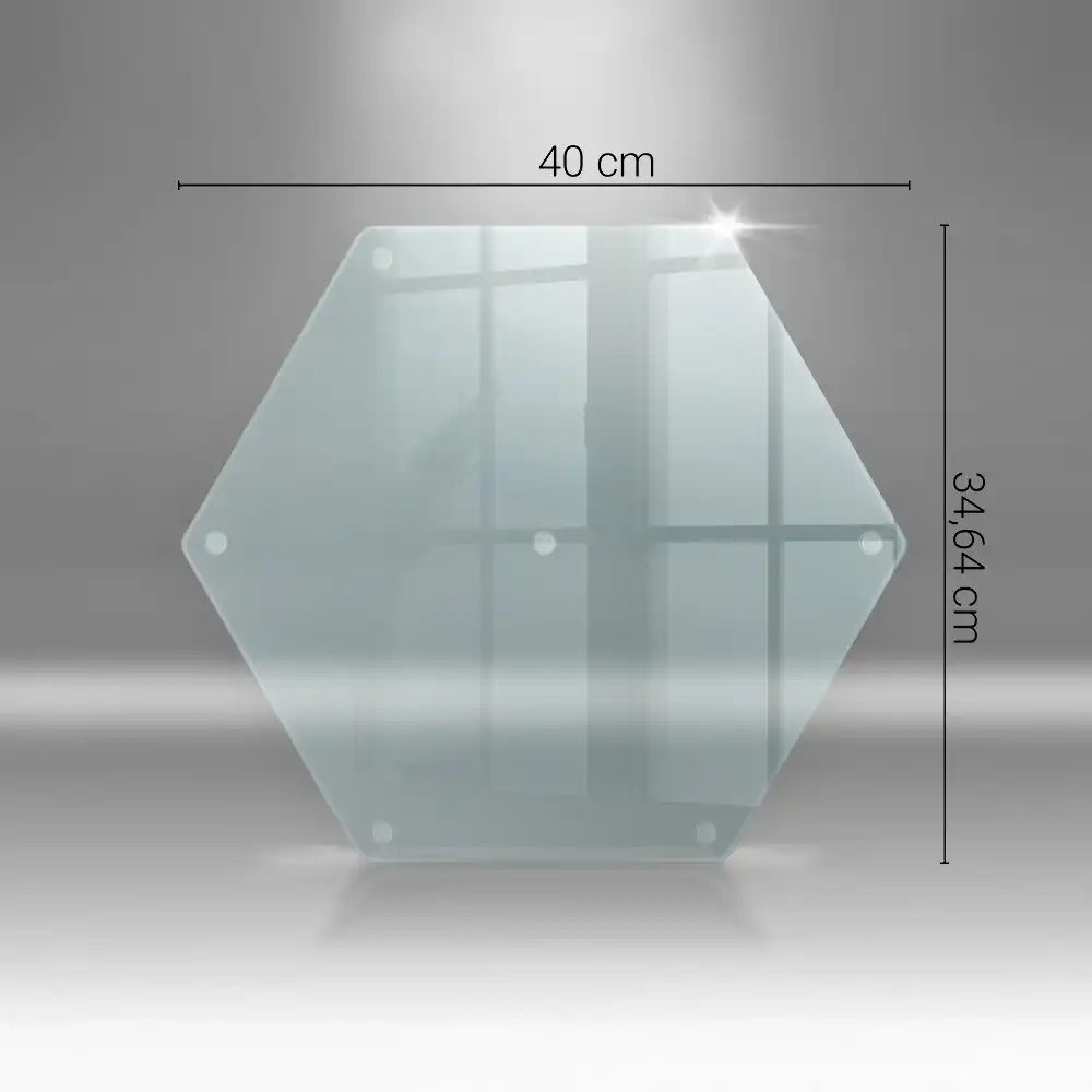 Tocător din sticlă hexagonal transparent