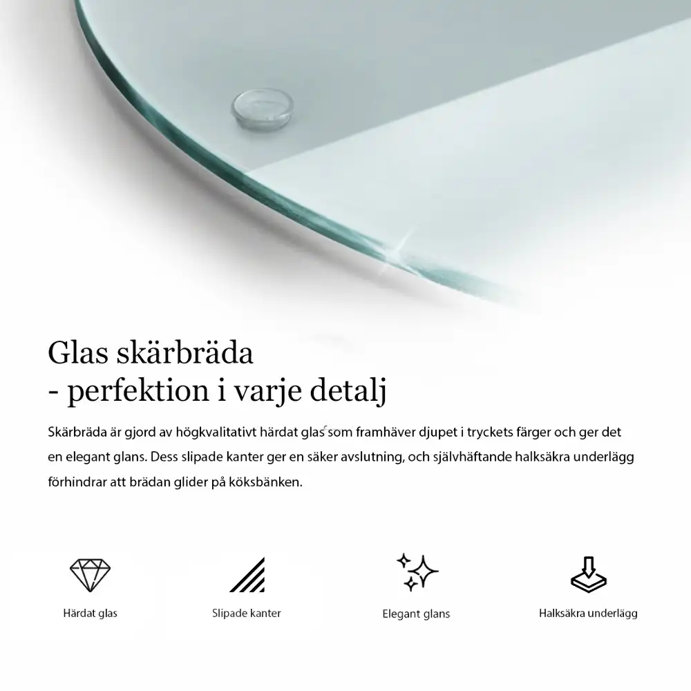 Tocător rotund din sticlă transparentă