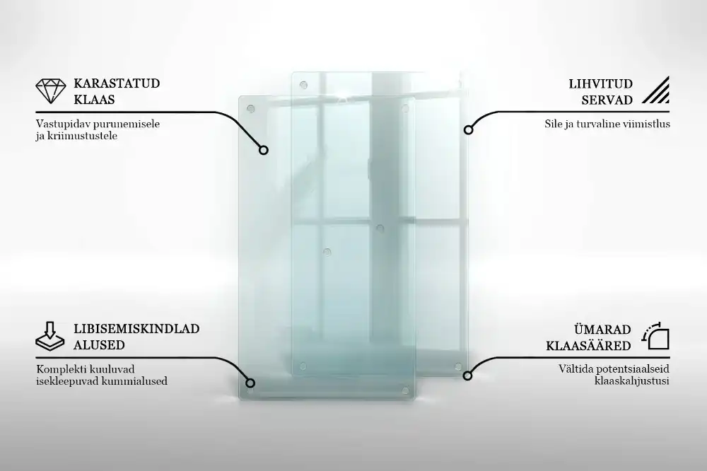 Tocător de bucătărie dublu transparent