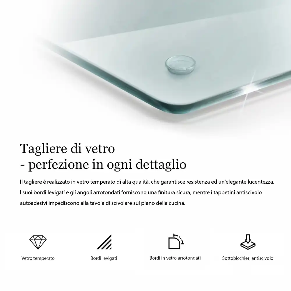 Tocător de bucătărie dublu transparent