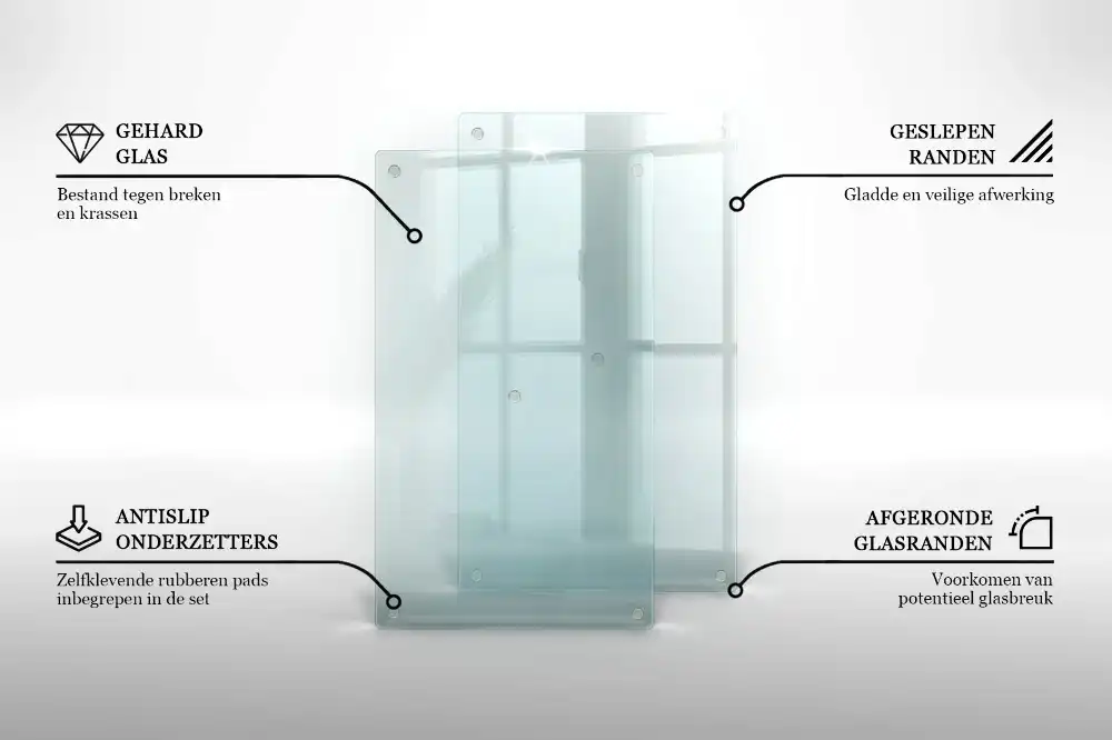 Tocător de bucătărie dublu transparent