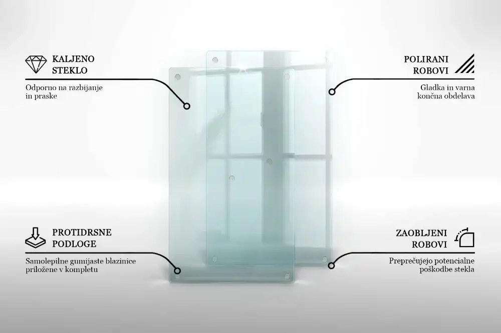 Tocător de bucătărie dublu transparent