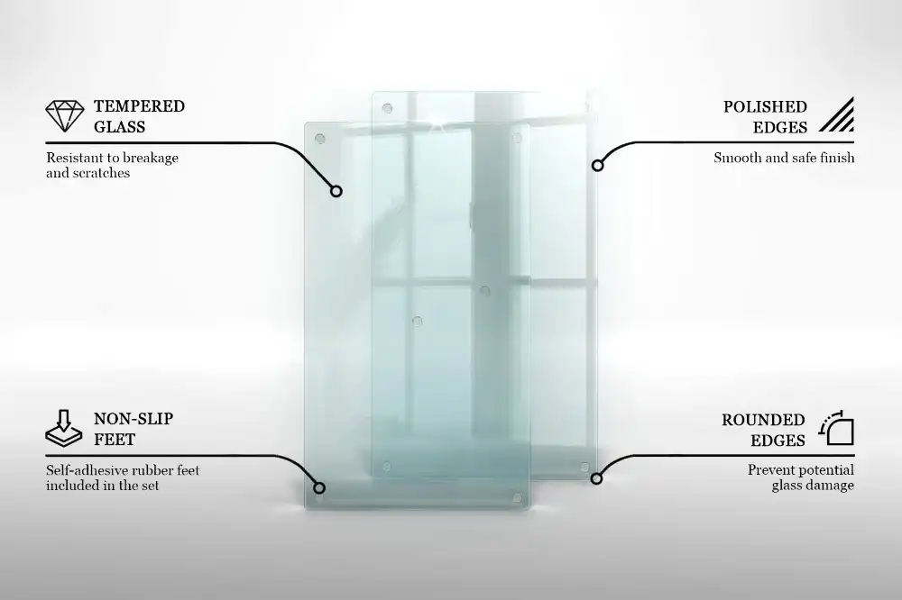 Tocător de bucătărie dublu transparent