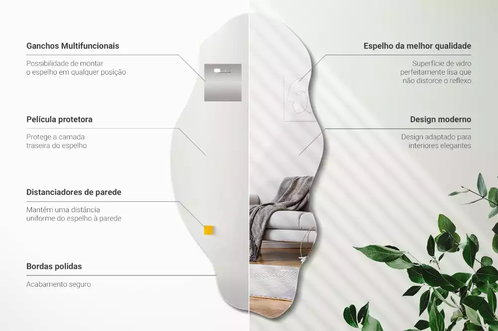 Oglindă decorativă cu formă neregulată