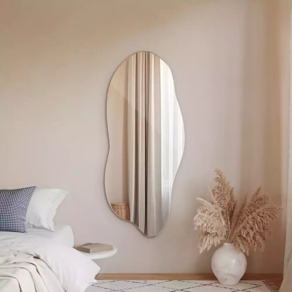 Oglindă organică modernă cu iluminare LED suspendată