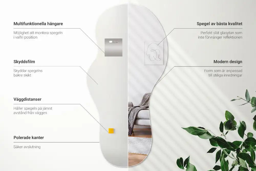 Oglindă organică suspendată cu formă atipică