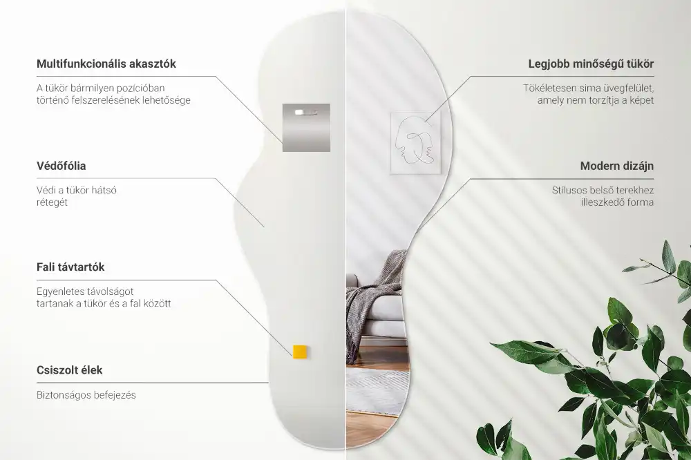 Oglindă organică suspendată cu formă atipică