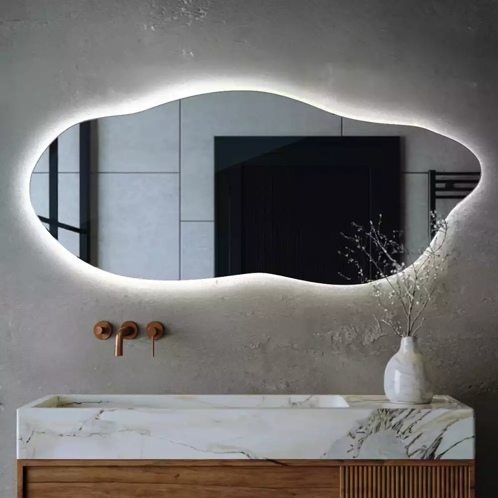 Oglindă organică suspendată cu iluminare LED
