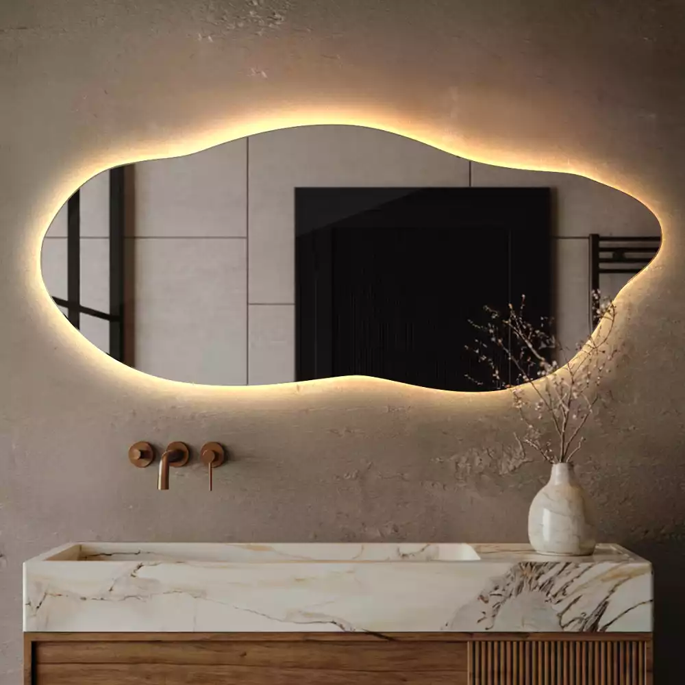 Oglindă organică suspendată cu iluminare LED