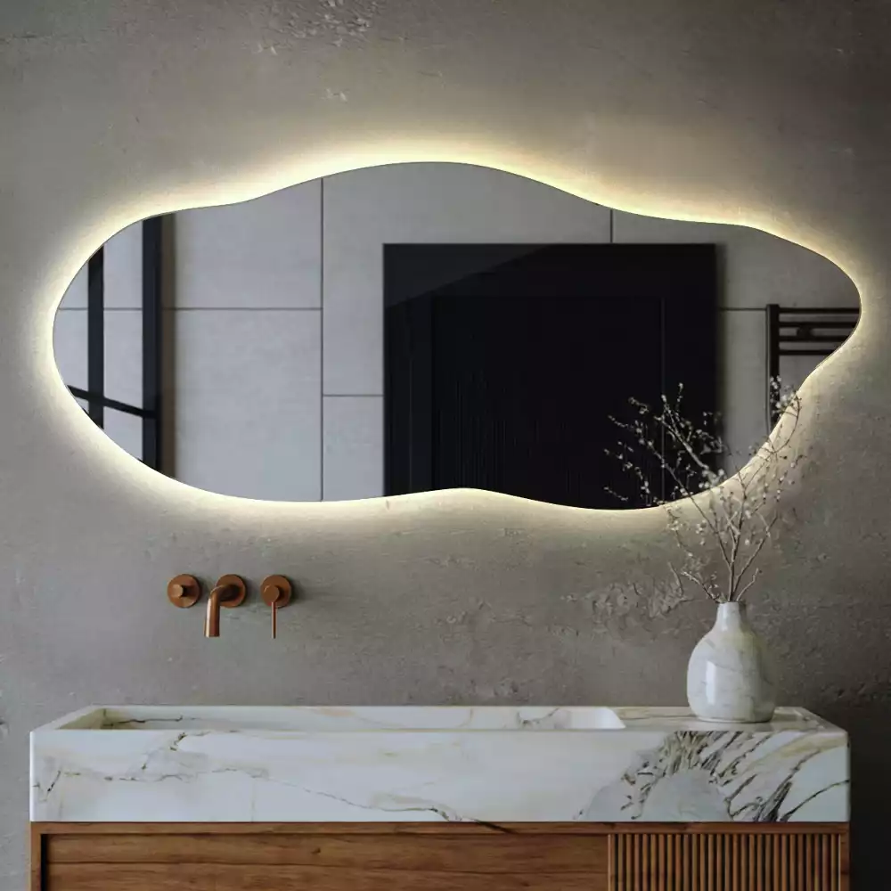 Oglindă organică suspendată cu iluminare LED