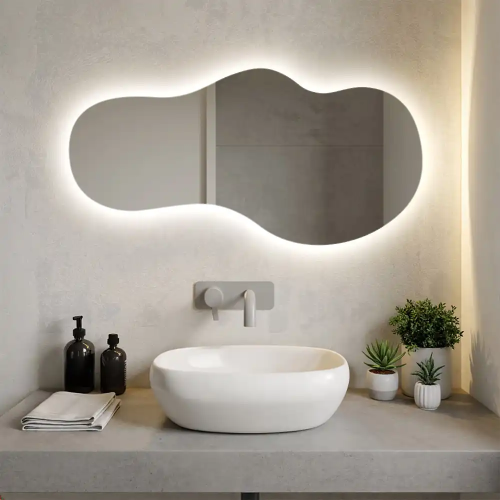 Oglindă organică de perete cu iluminare