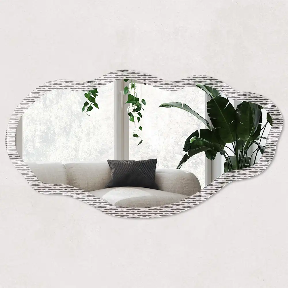 Oglindă neregulată cu imprimeu geometric