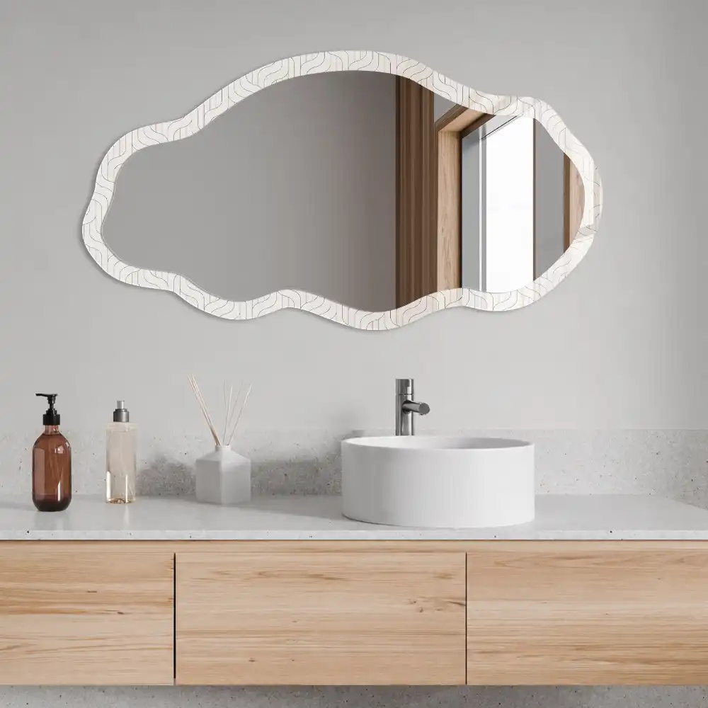 Oglindă decorativă neregulată cu model geometric