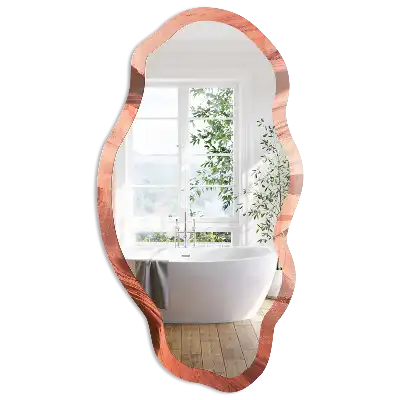 Oglindă cu ramă imprimată și formă neregulată model Kanyon natural