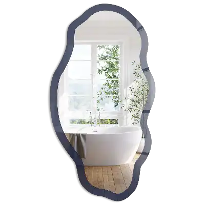 Oglindă decorativă neregulată cu imprimeu albastru închis