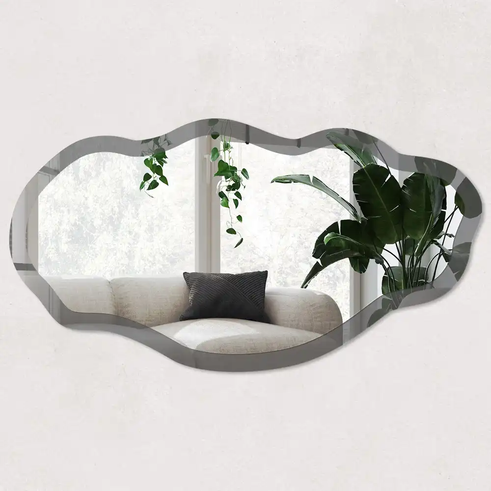 Oglindă decorativă neregulată gri închis