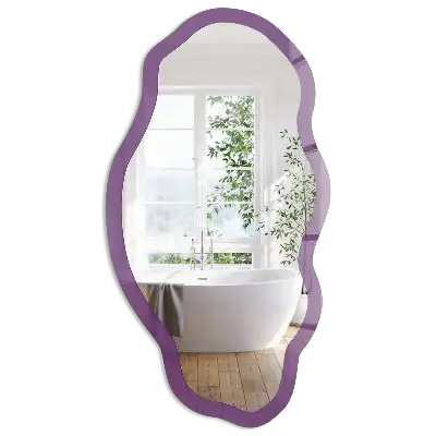 Oglindă decorativă neregulată cu imprimeu mov intens