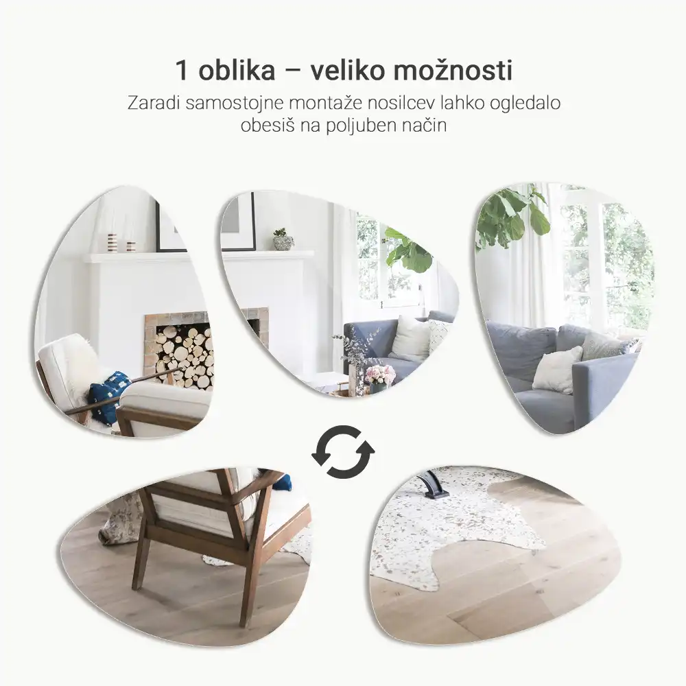 Oglindă decorativă de perete în formă de ou