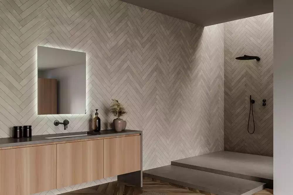 Oglindă pătrată modernistă cu iluminare LED