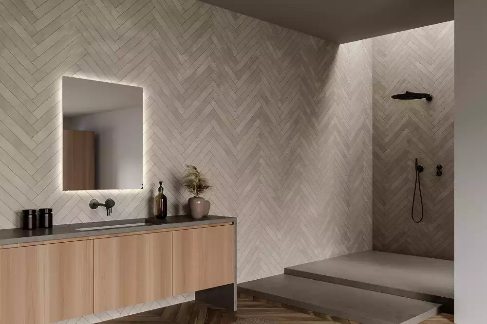 Oglindă pătrată modernistă cu iluminare LED