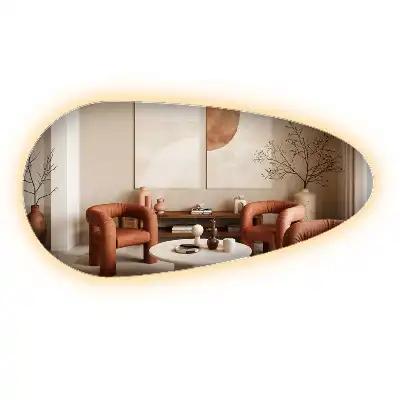 Oglindă decorativă în formă de lacrimă cu iluminare LED