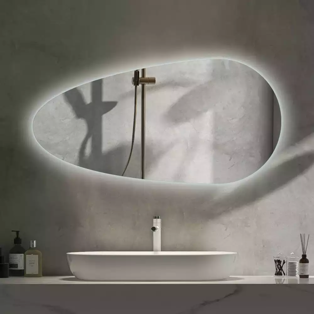Oglindă decorativă în formă de lacrimă cu iluminare LED