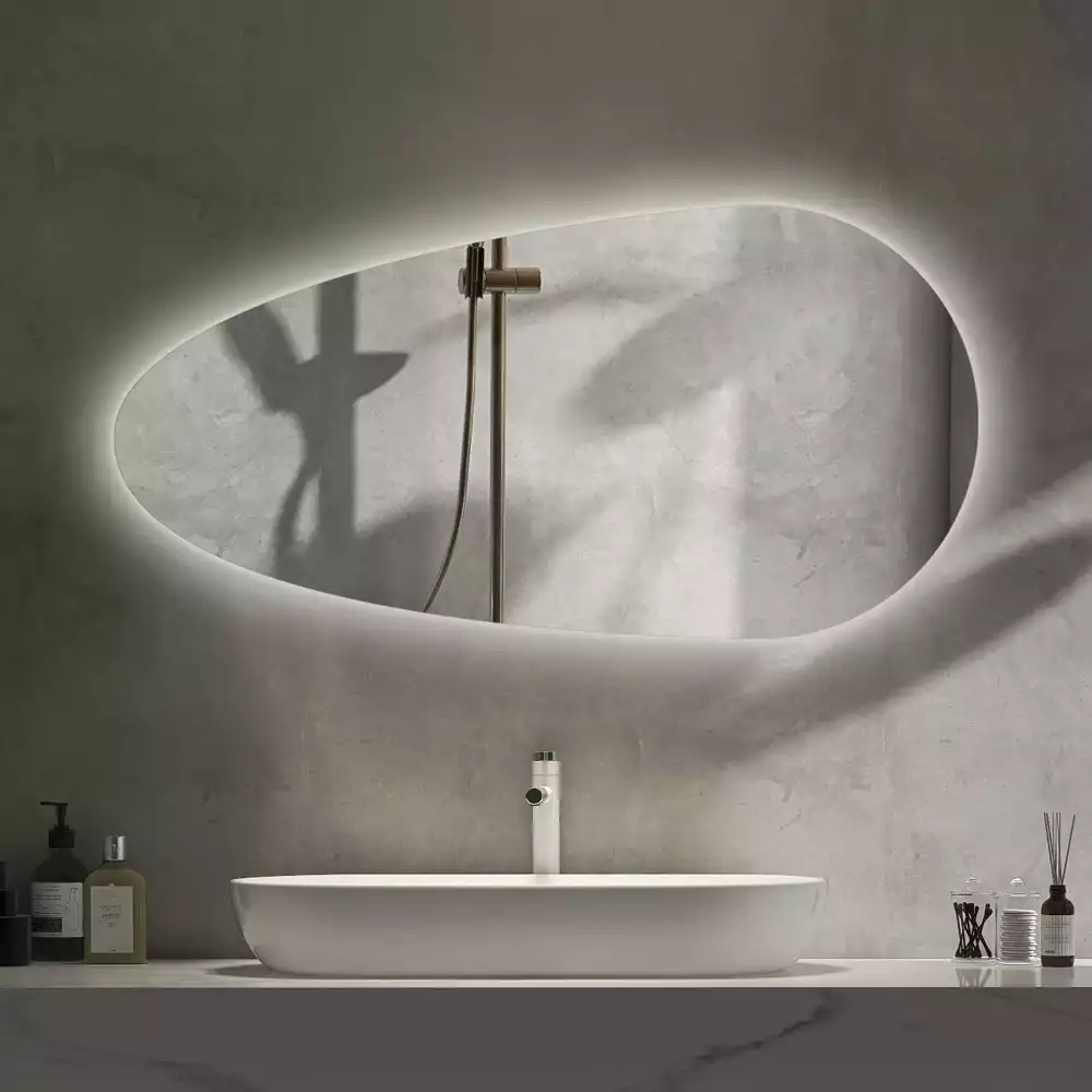 Oglindă decorativă în formă de lacrimă cu iluminare LED