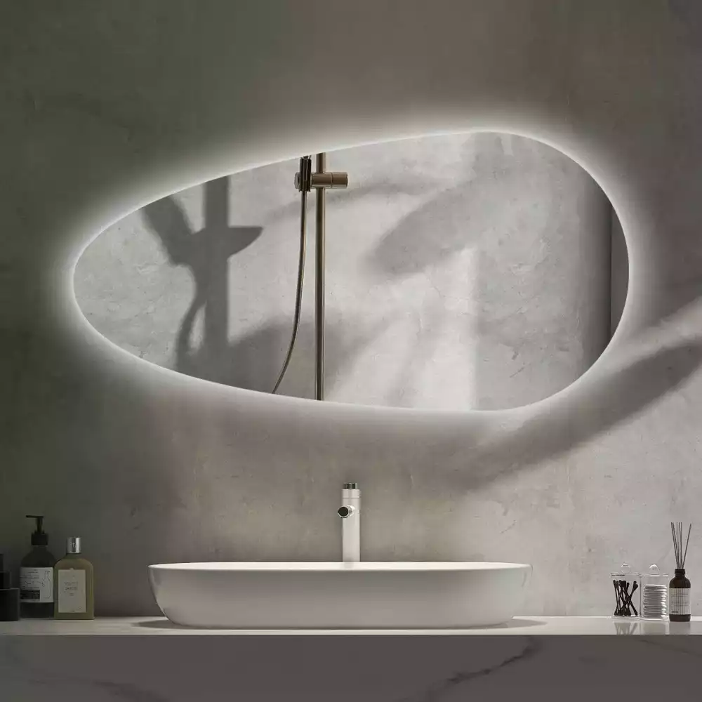 Oglindă decorativă în formă de lacrimă cu iluminare LED