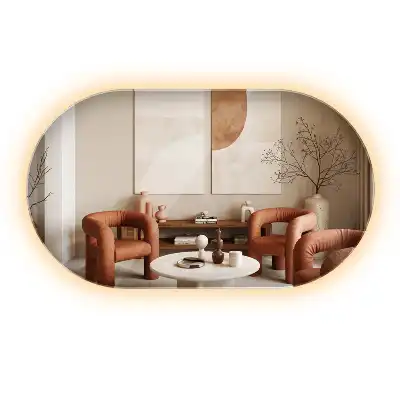 Oglindă decorativă ovală de perete cu formă atipică