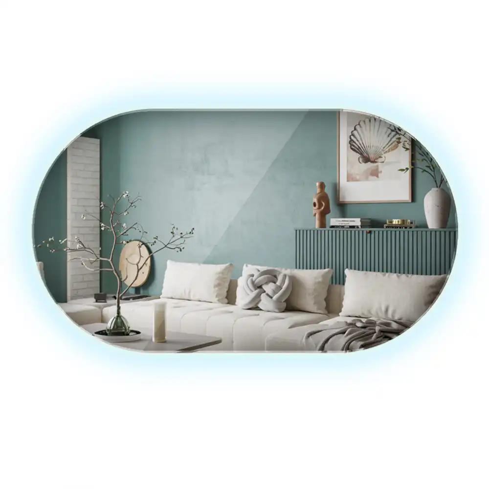 Oglindă decorativă ovală de perete cu formă atipică