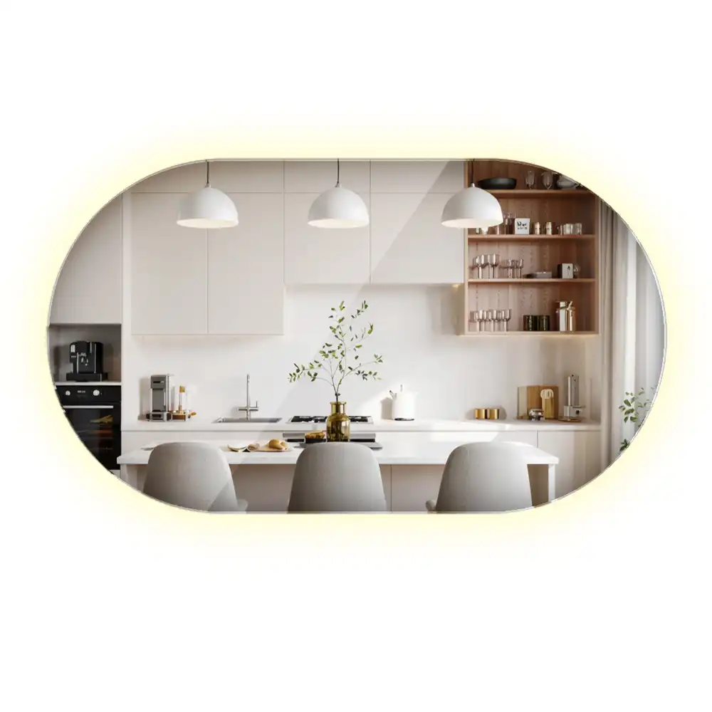 Oglindă decorativă ovală de perete cu formă atipică
