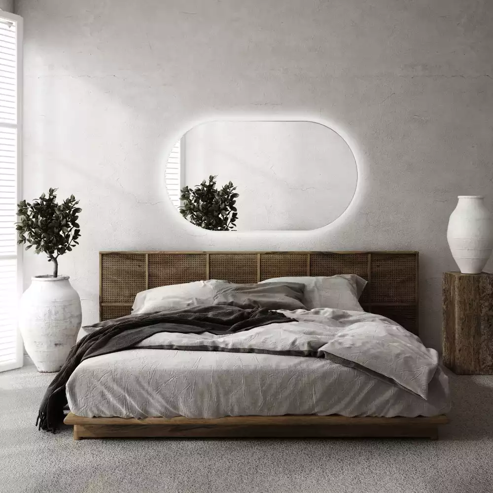 Oglindă decorativă ovală de perete cu formă atipică