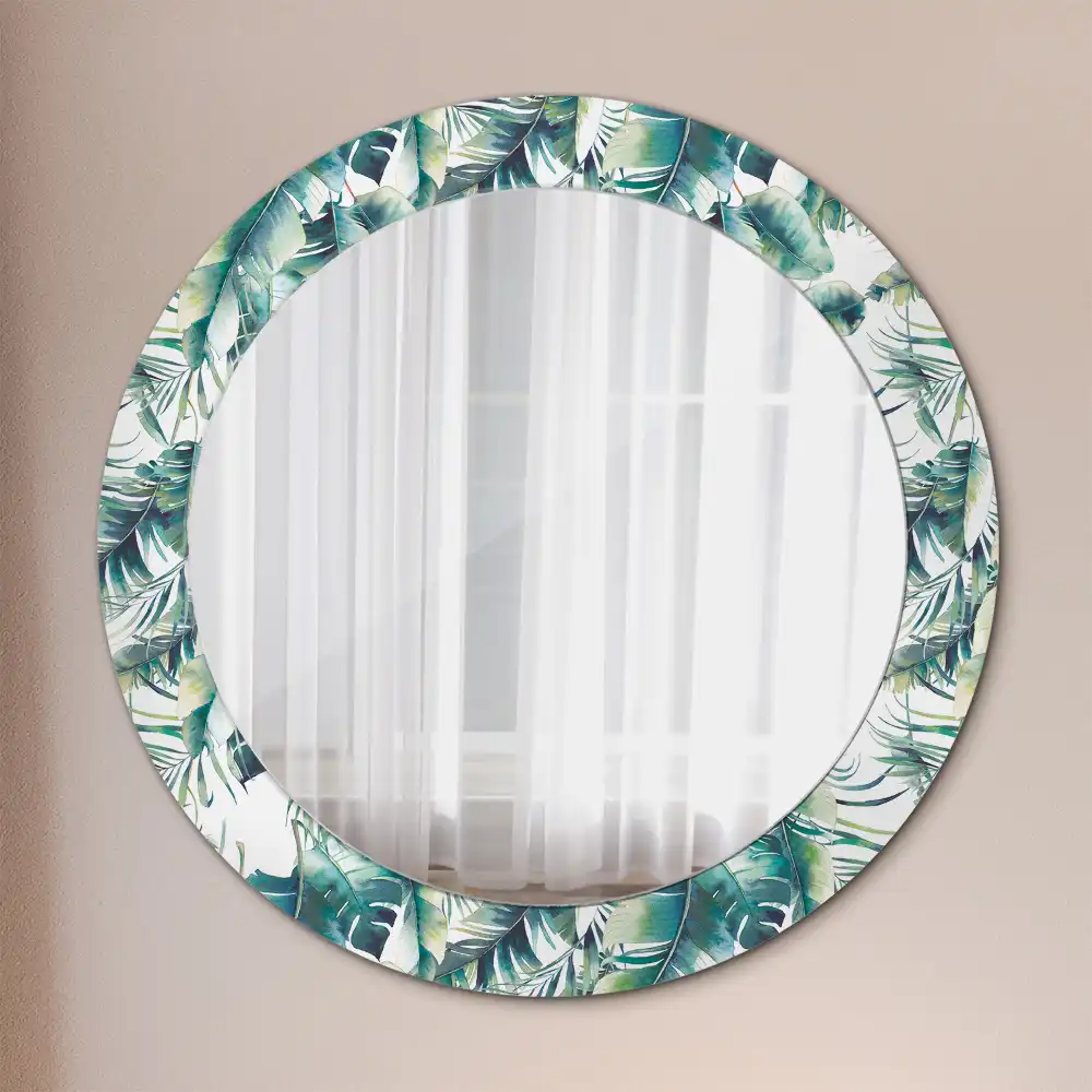 Oglindă decorativă rotundă cu frunze