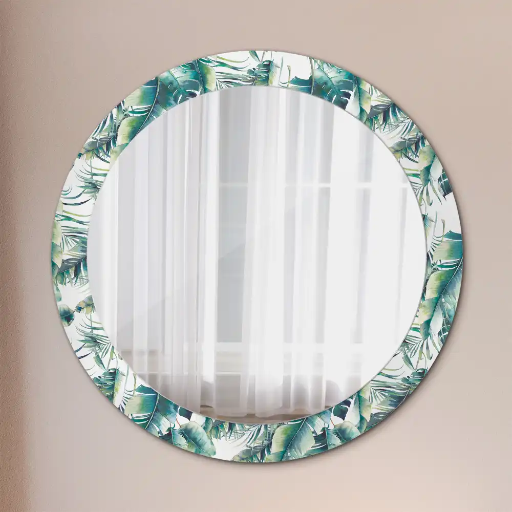 Oglindă decorativă rotundă cu frunze