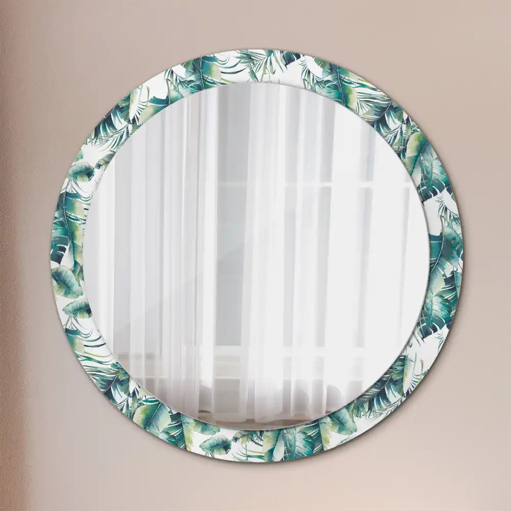 Oglindă decorativă rotundă cu frunze