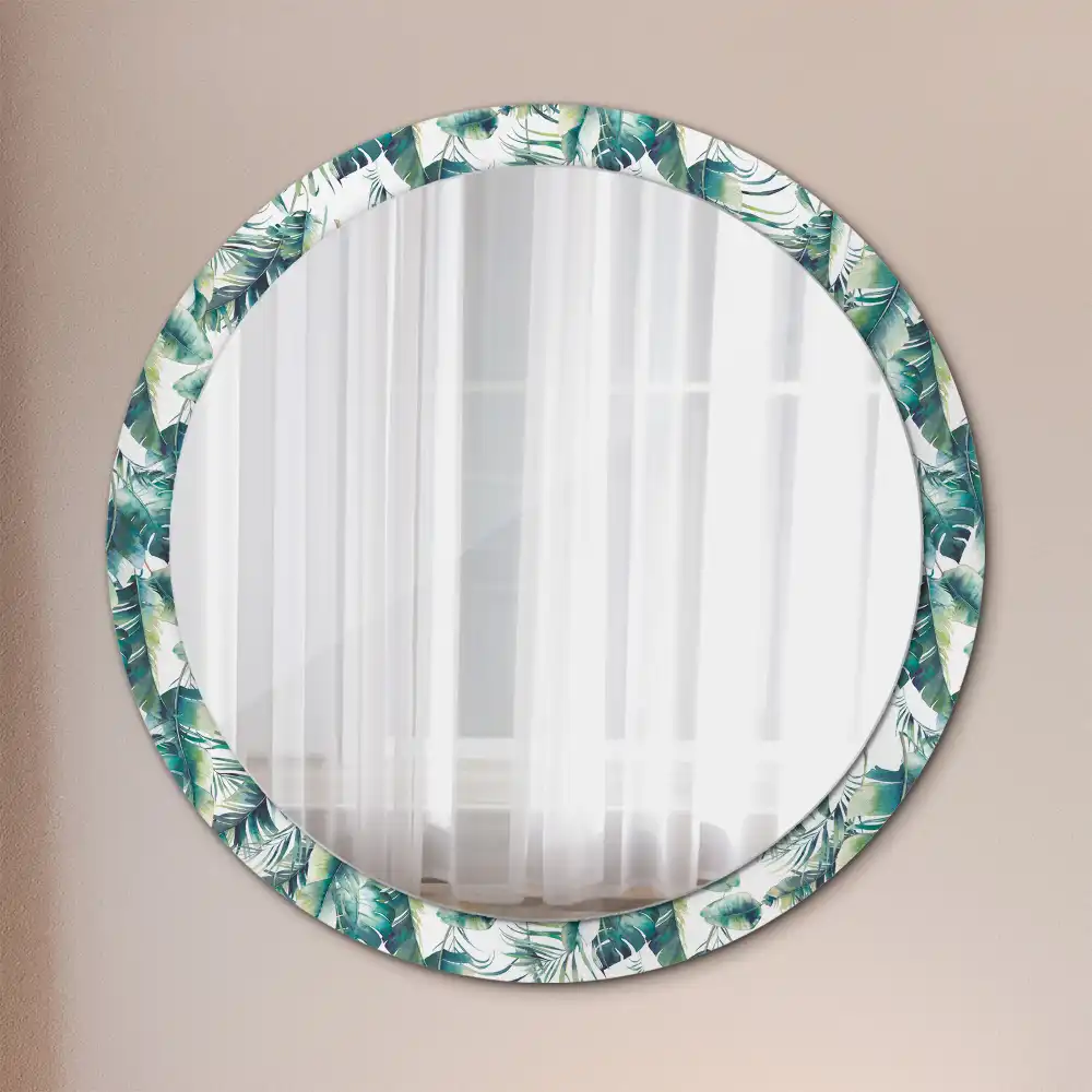 Oglindă decorativă rotundă cu frunze