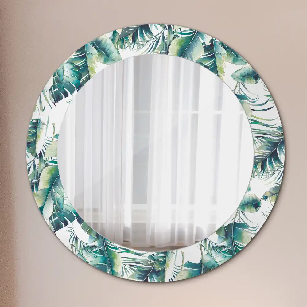 Oglindă decorativă rotundă cu frunze