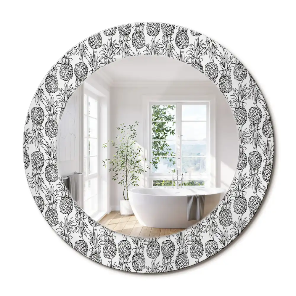 Oglindă decorativă rotundă cu design ananas