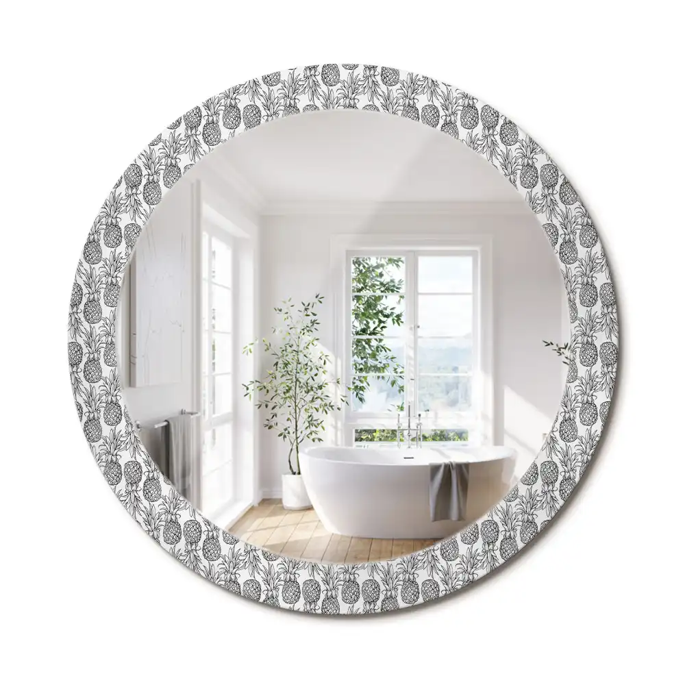 Oglindă decorativă rotundă cu design ananas