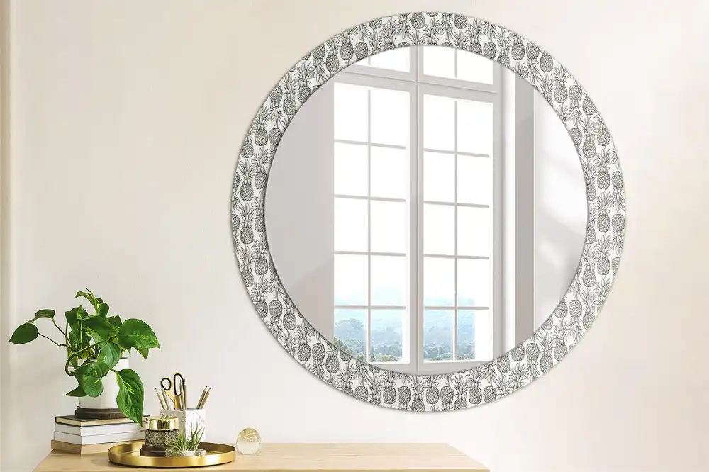 Oglindă decorativă rotundă cu design ananas