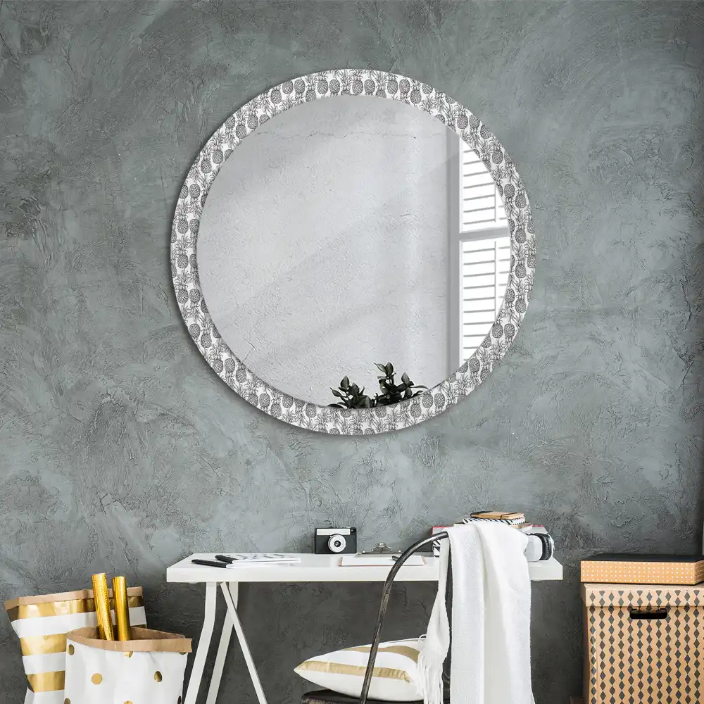 Oglindă decorativă rotundă cu design ananas