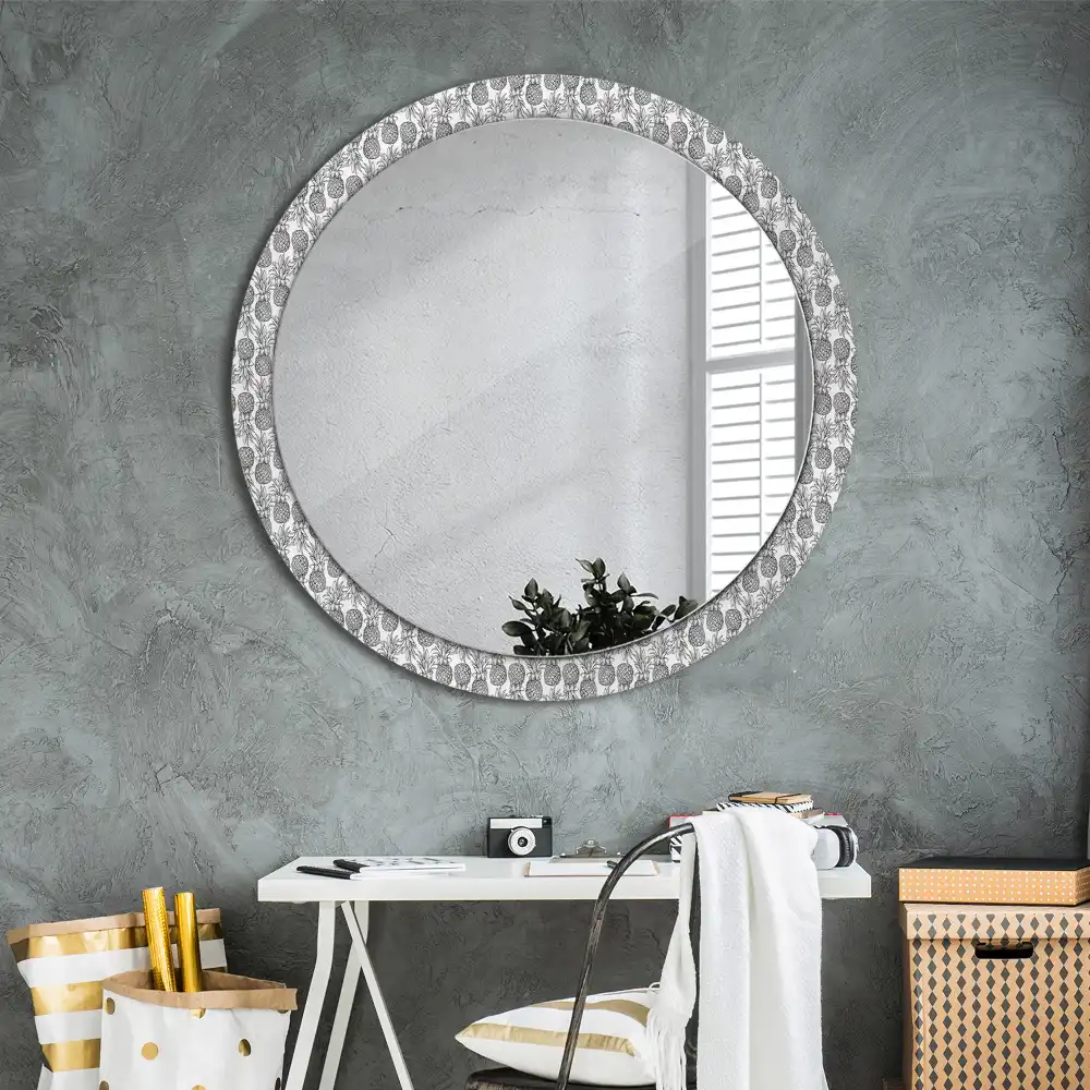 Oglindă decorativă rotundă cu design ananas