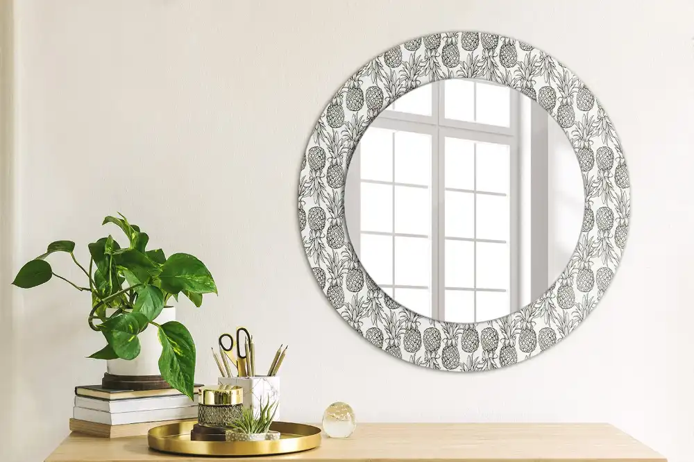Oglindă decorativă rotundă cu design ananas