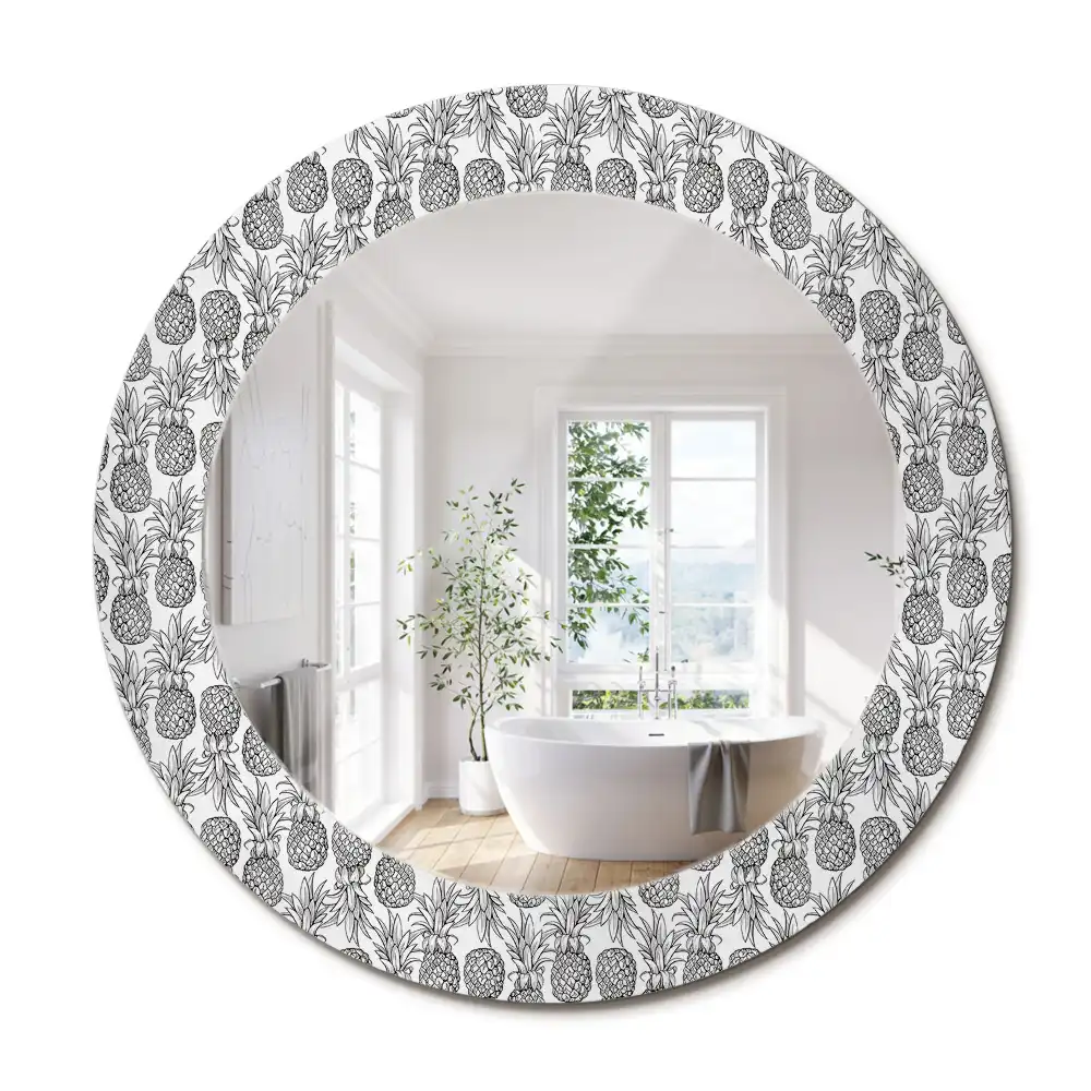 Oglindă decorativă rotundă cu design ananas