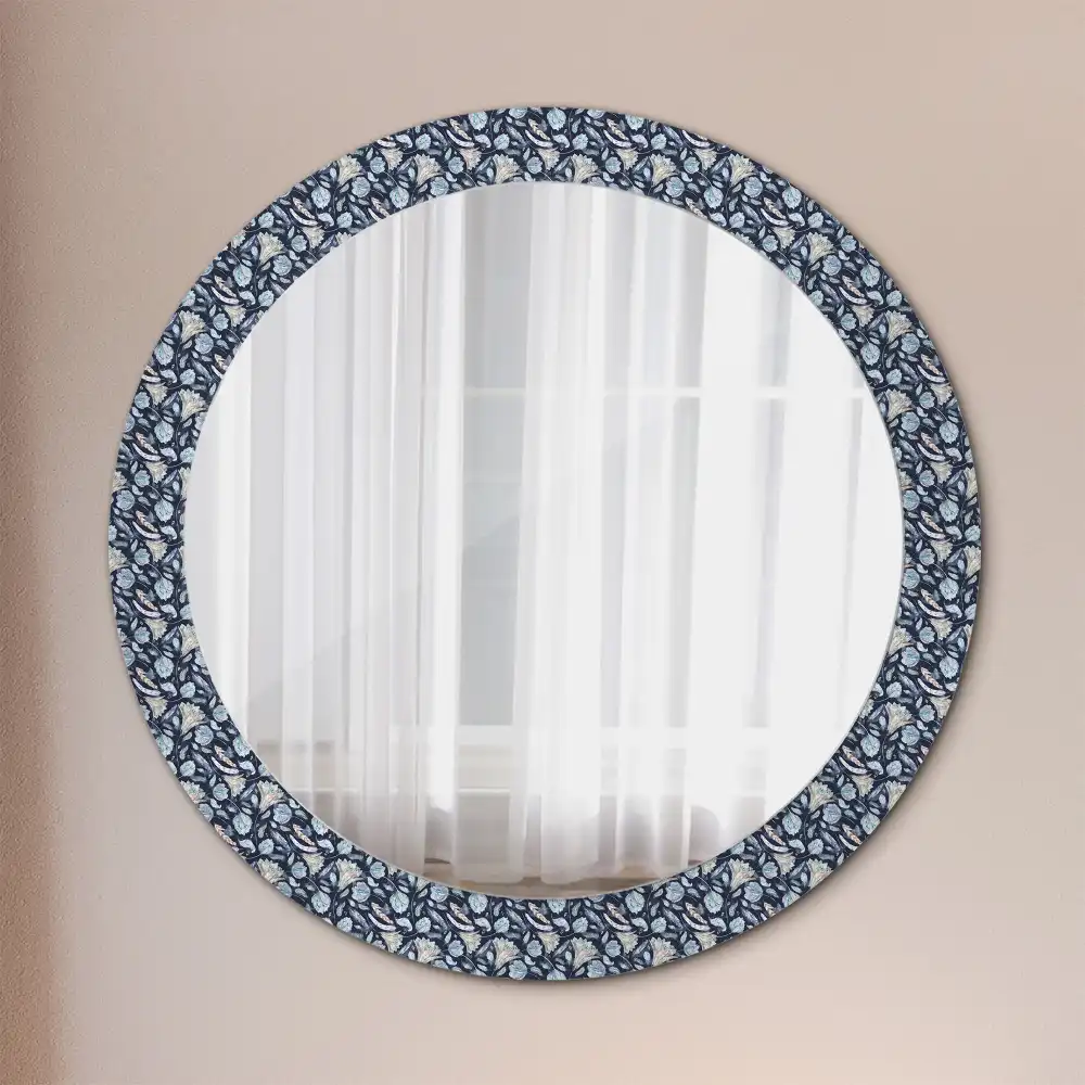 Oglindă rotundă decorativă de perete în stil boho