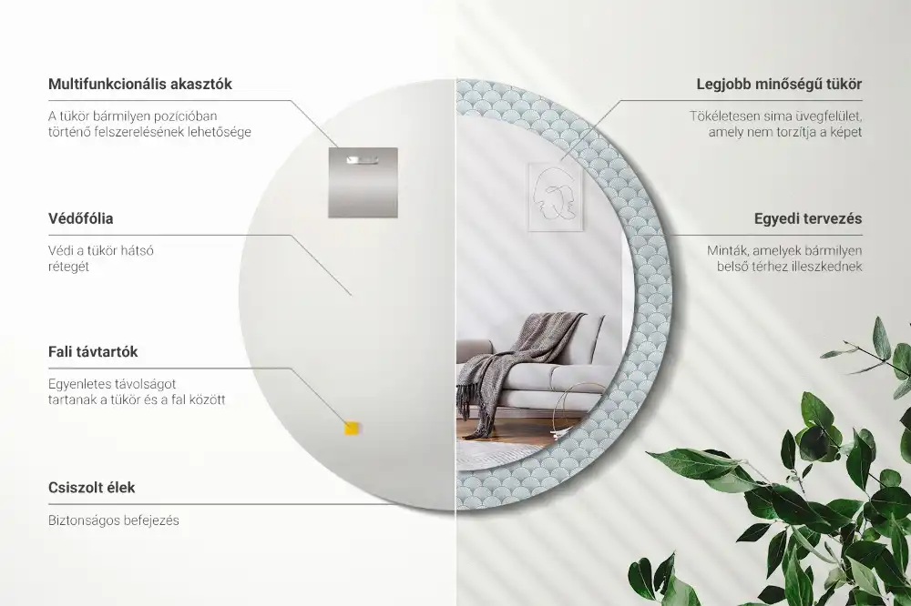 Oglindă rotundă decorativă cu aspect vintage