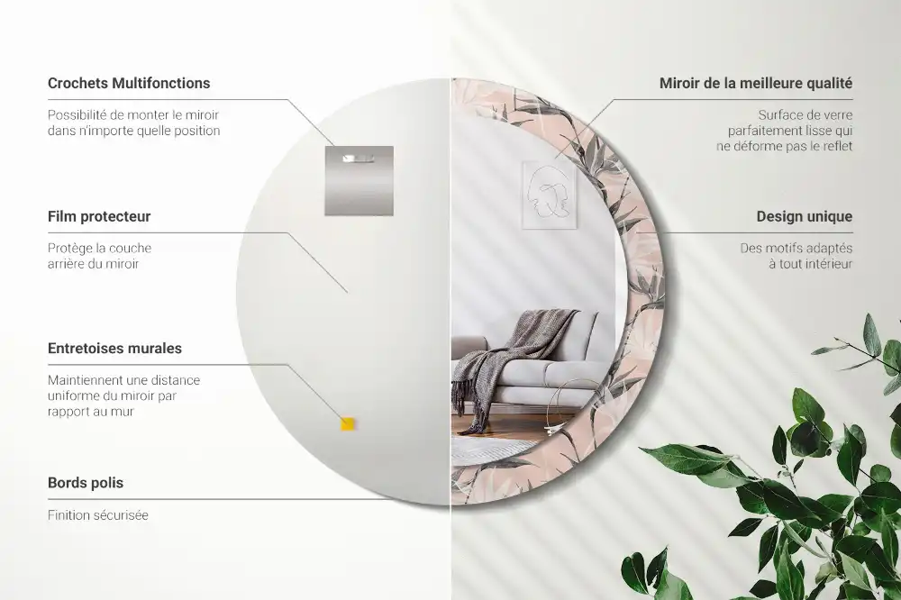 Oglindă rotundă decorativă de perete Streliția